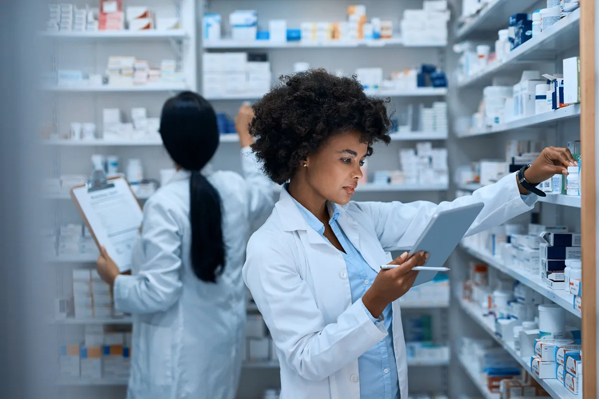 a pharmacist working